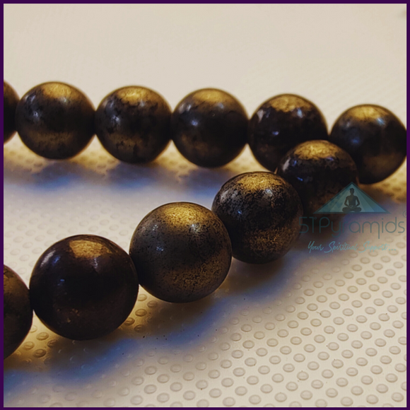 Pyrite Gold Mala Beads (108) – Empowering Meditation & Manifestation Tool