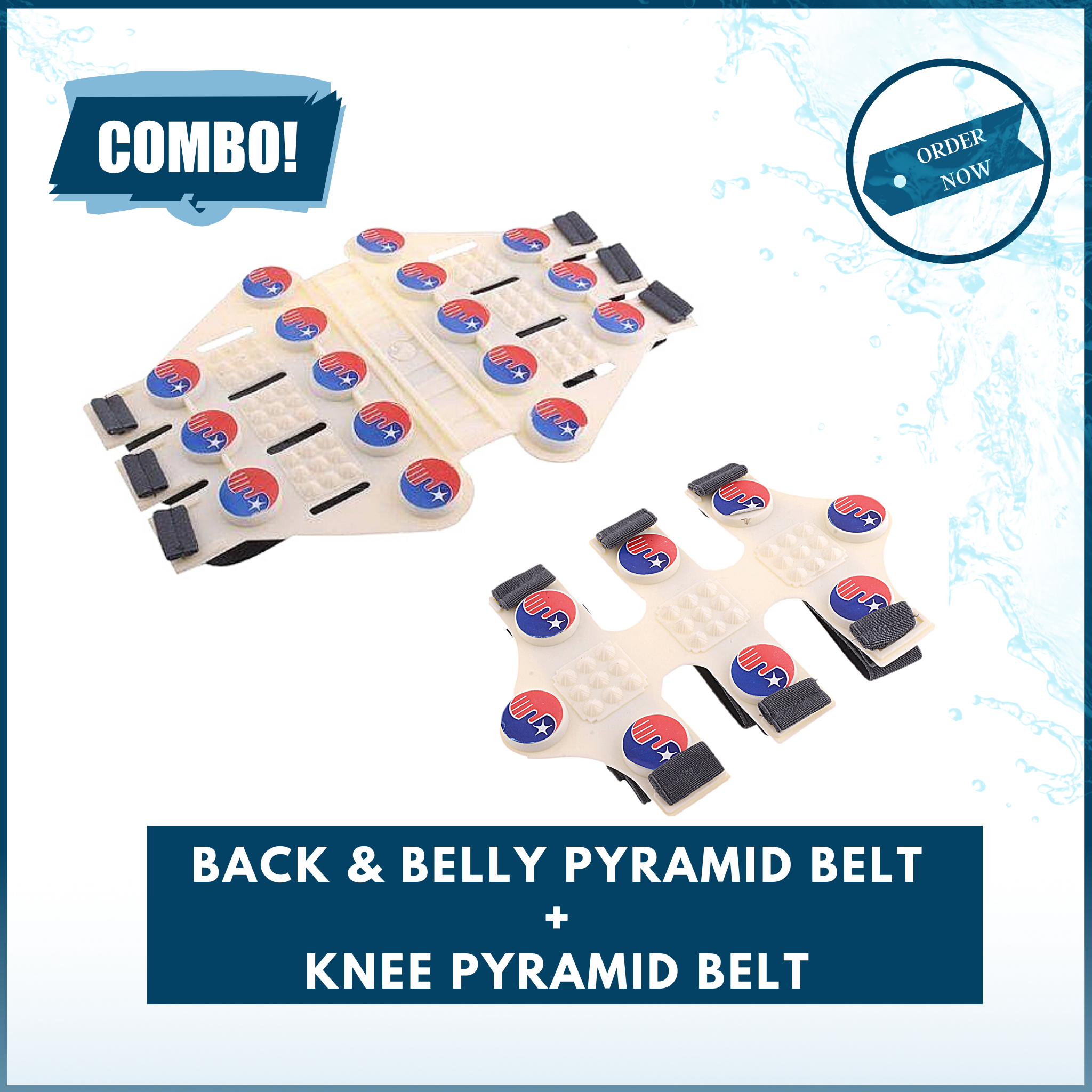 HealingCombo 2: Back & Belly Pyramid Belt + Knee Belt Pyramid For Knee & Back Healing