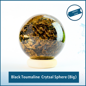 Harness the Power of Protection: Black Tourmaline Crystal Sphere (Large Size)