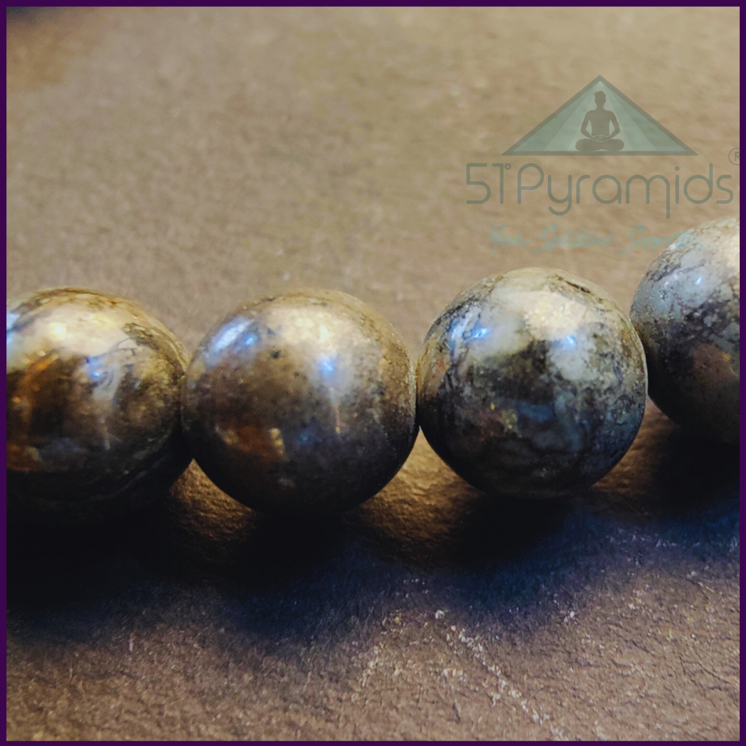 Pyrite Gold Crystal Stone Bracelet – Handcrafted Elegance for Strength & Abundance