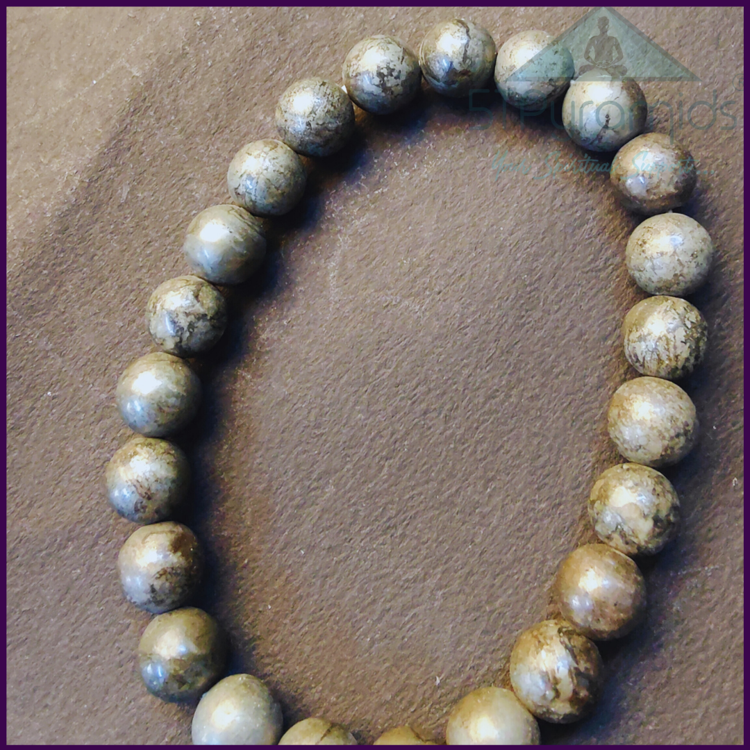 Pyrite Gold Crystal Stone Bracelet – Handcrafted Elegance for Strength & Abundance