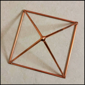 Copper Pyramid(Open Frame) 9inch Base for Meditation & Water & Vegetables Energizing