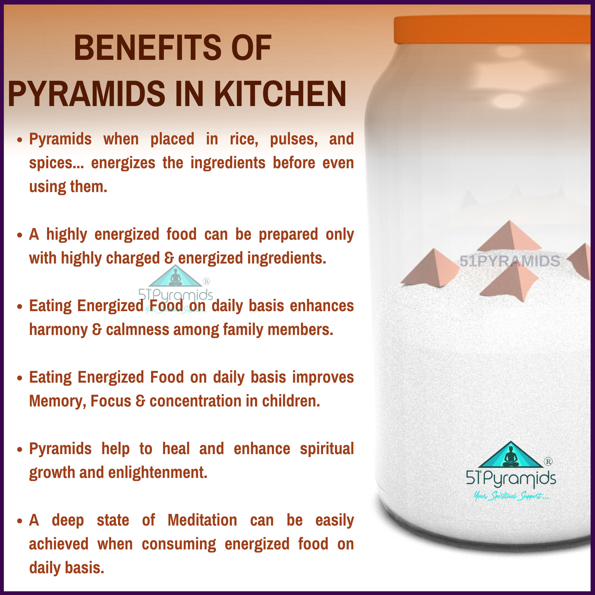 Set of 12 - Pyramid Kitchen Kit - 2inch Pure Copper Pyramid(Small)
