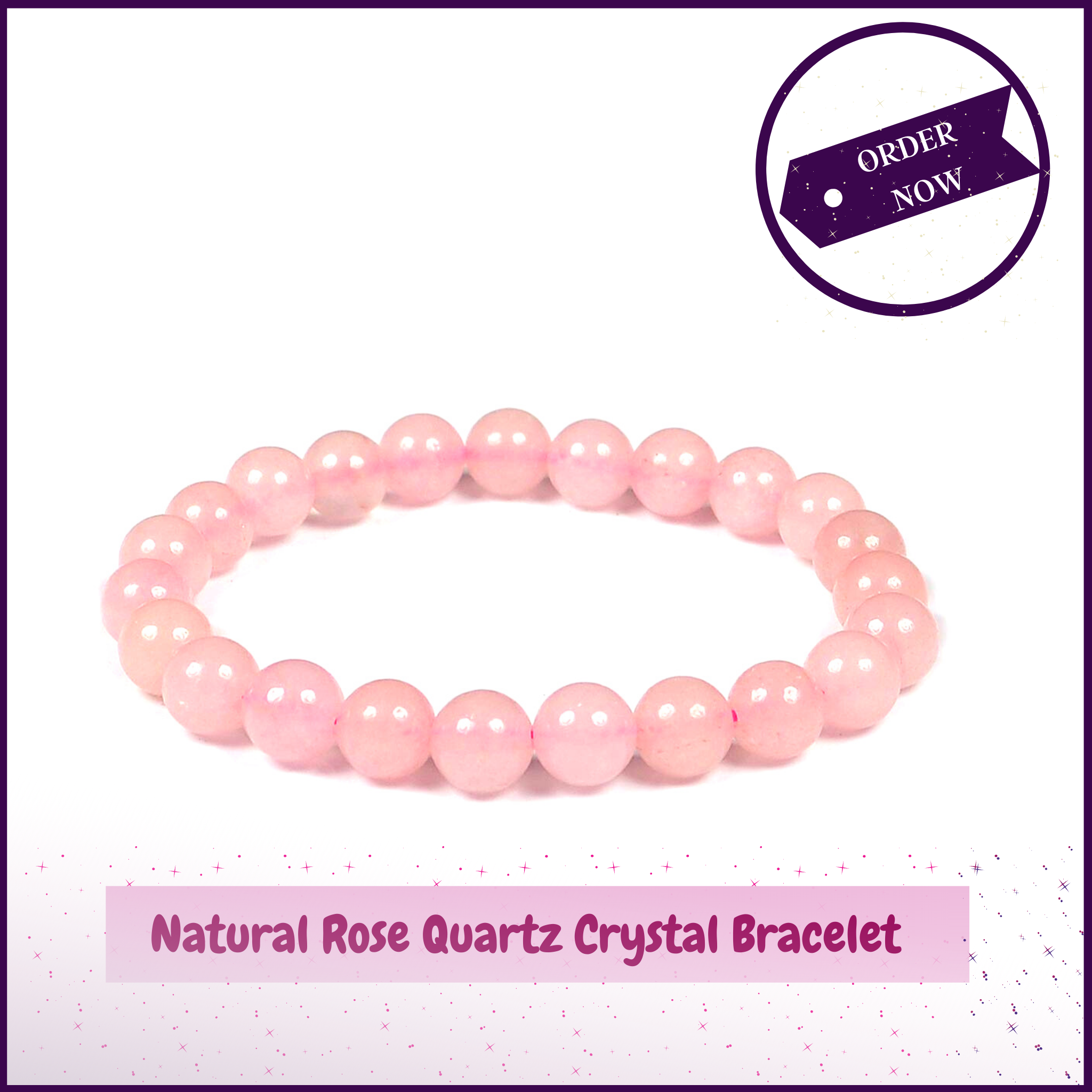 Rose Quartz Crystal Stone Bracelet to Attract Loving Energy To Relationships - 51pyramids