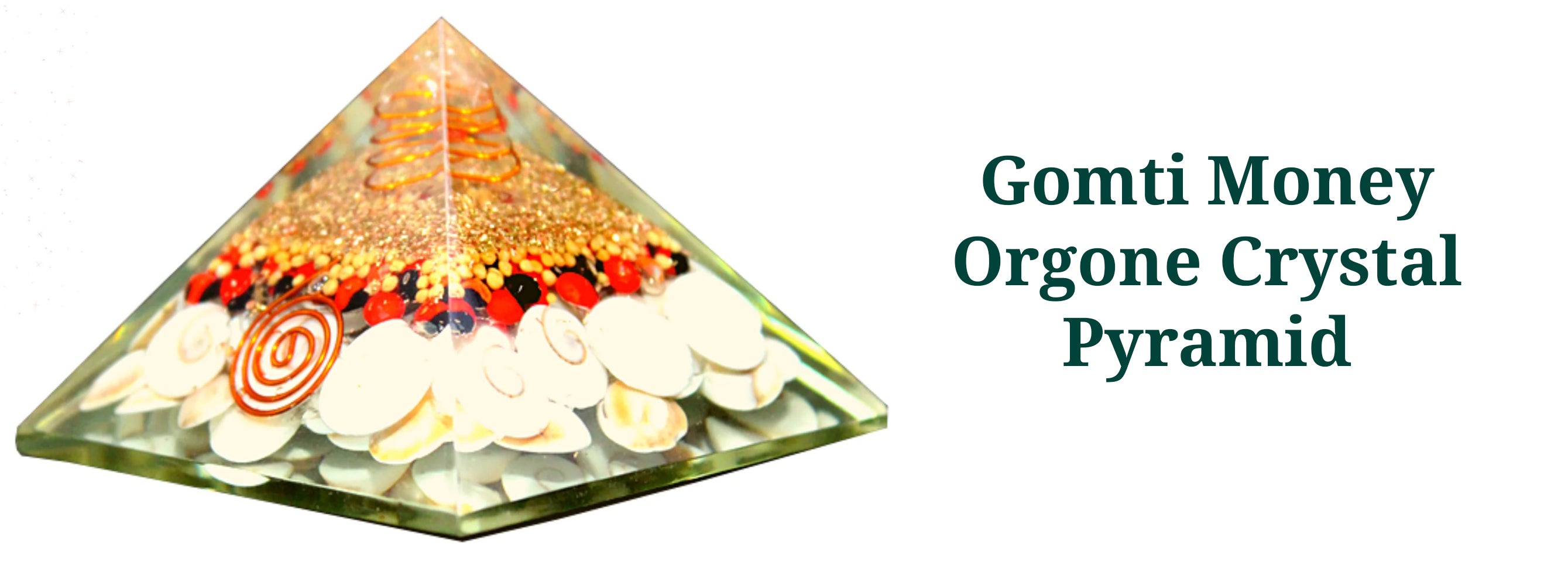 Gomti Money Orgone Crystal Pyramid for Money, Prosperity, and Growth