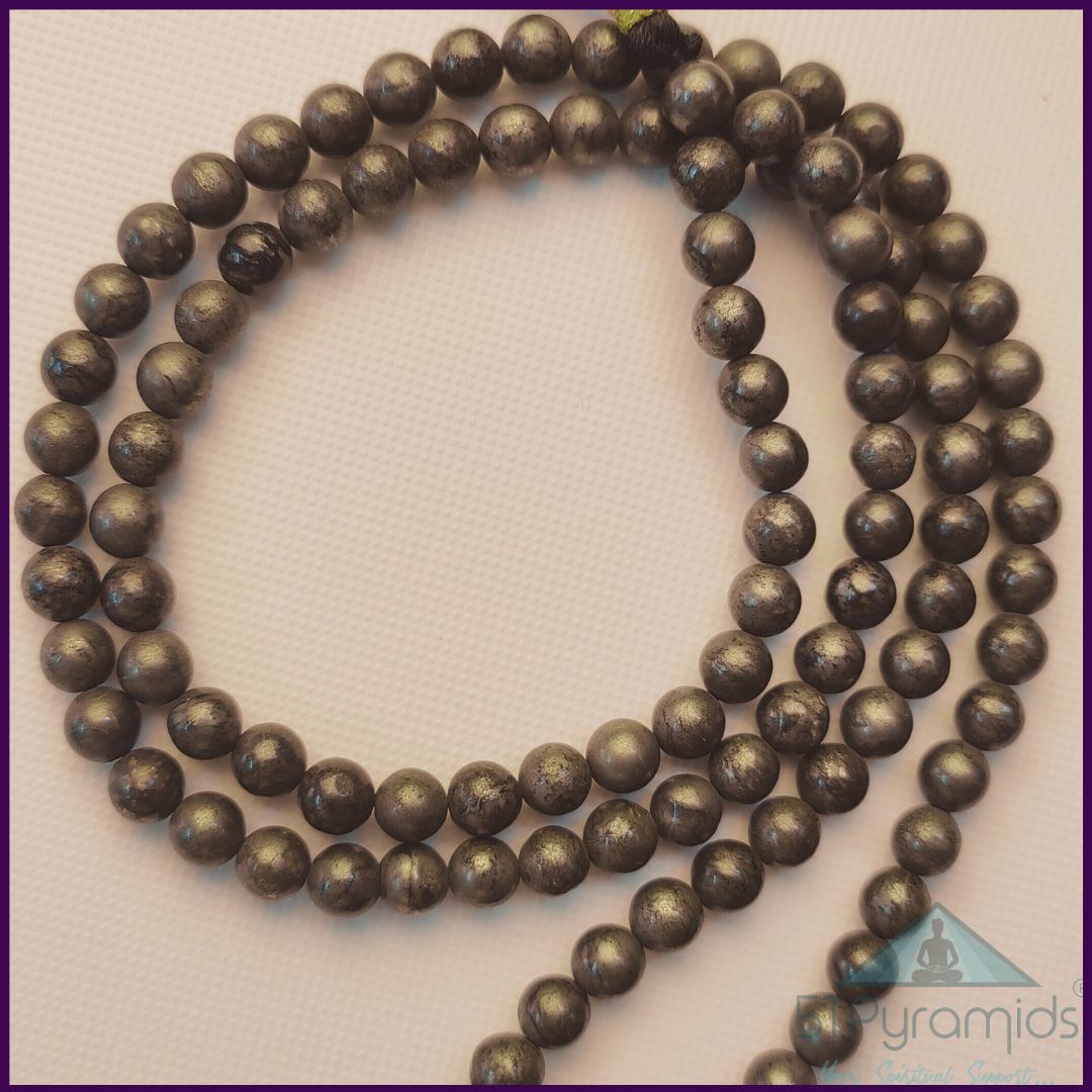 Pyrite Gold Mala Beads (108) – Empowering Meditation & Manifestation Tool