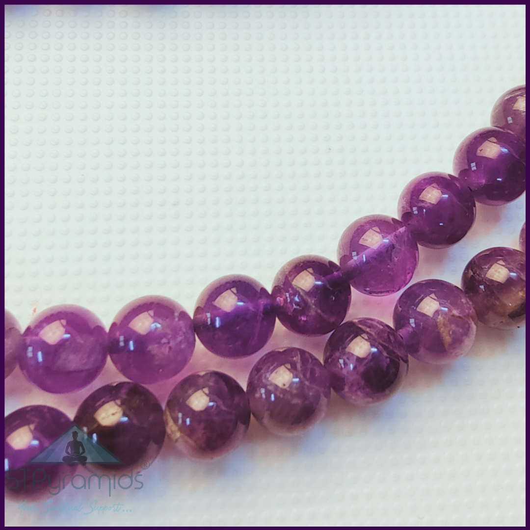 Authentic Amethyst Mala Beads (108) – Healing & Spiritual Meditation Aid-6