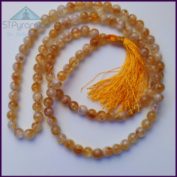 Citrine Mala Beads (108) – Radiant Tool for Abundance & Positive Energy Meditation