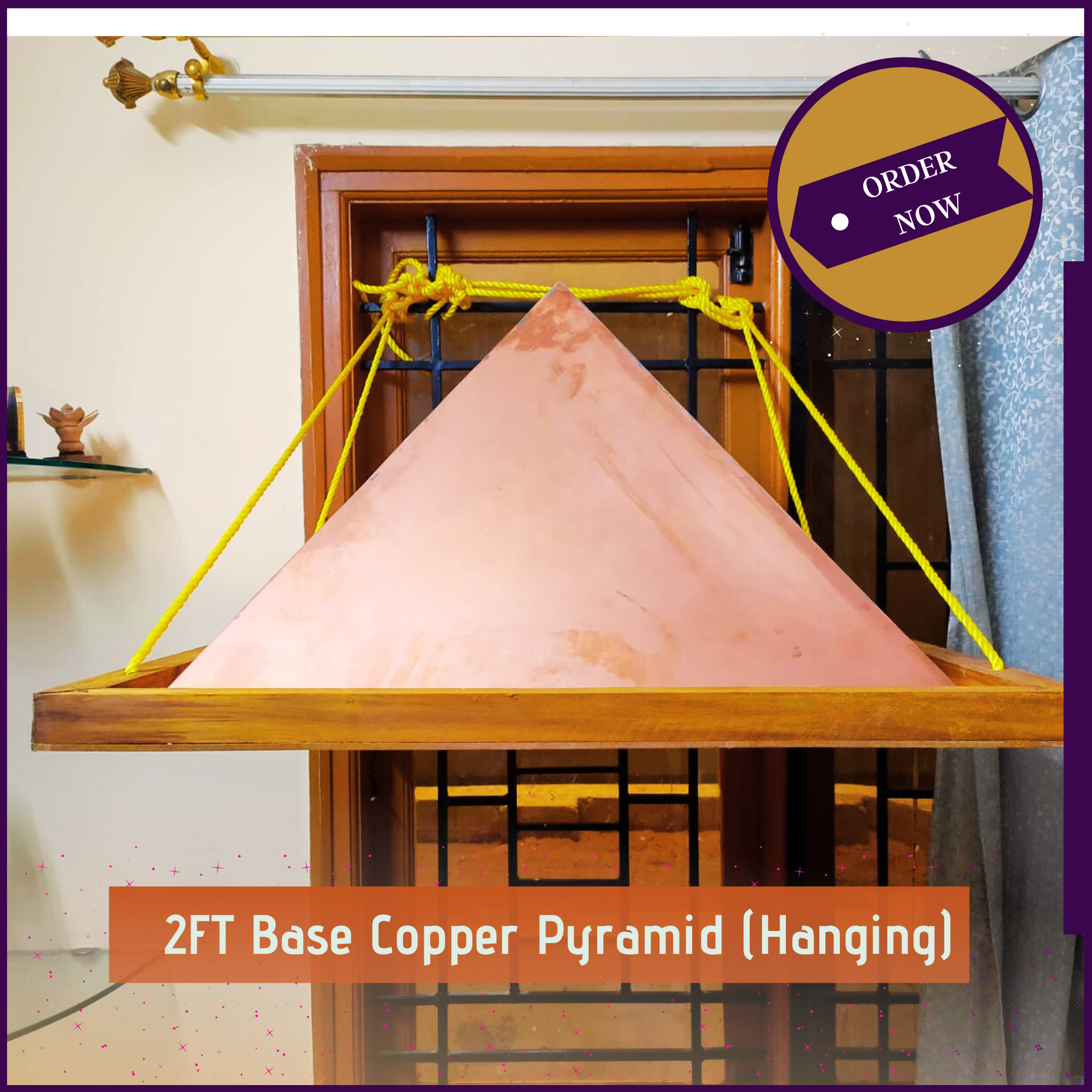 2ft Copper Pyramid Hanging