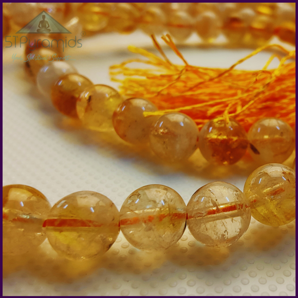 Citrine Mala Beads (108) – Radiant Tool for Abundance & Positive Energy Meditation