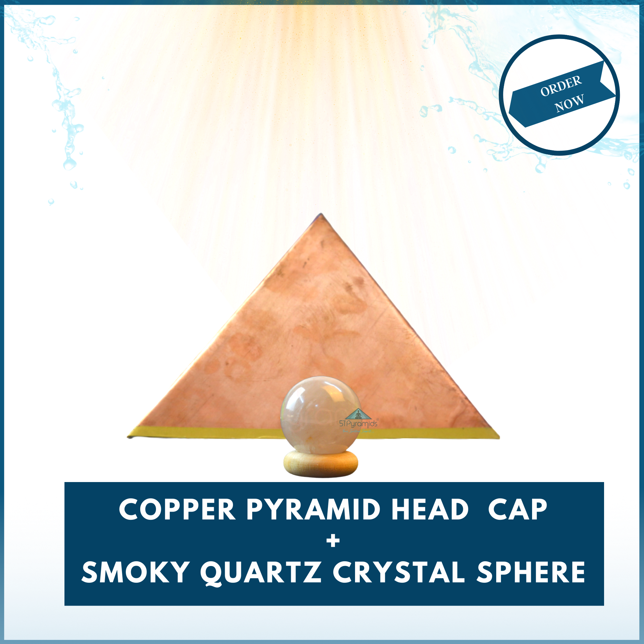 Meditation Combo - Copper Pyramid Head Cap + Smoky Quartz Crystal Sphe ...