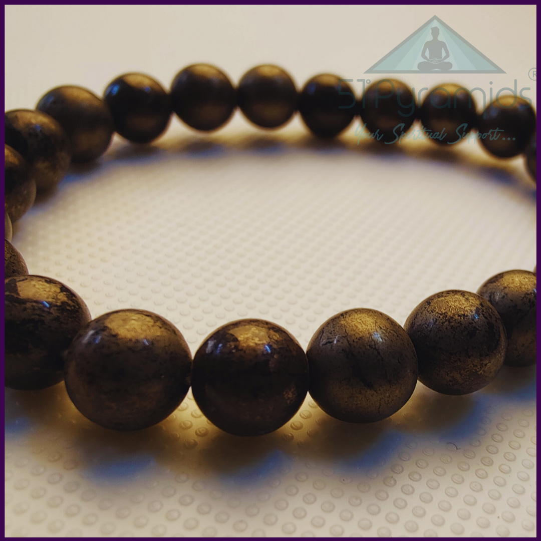 Pyrite Gold Crystal Stone Bracelet – Handcrafted Elegance for Strength & Abundance-1