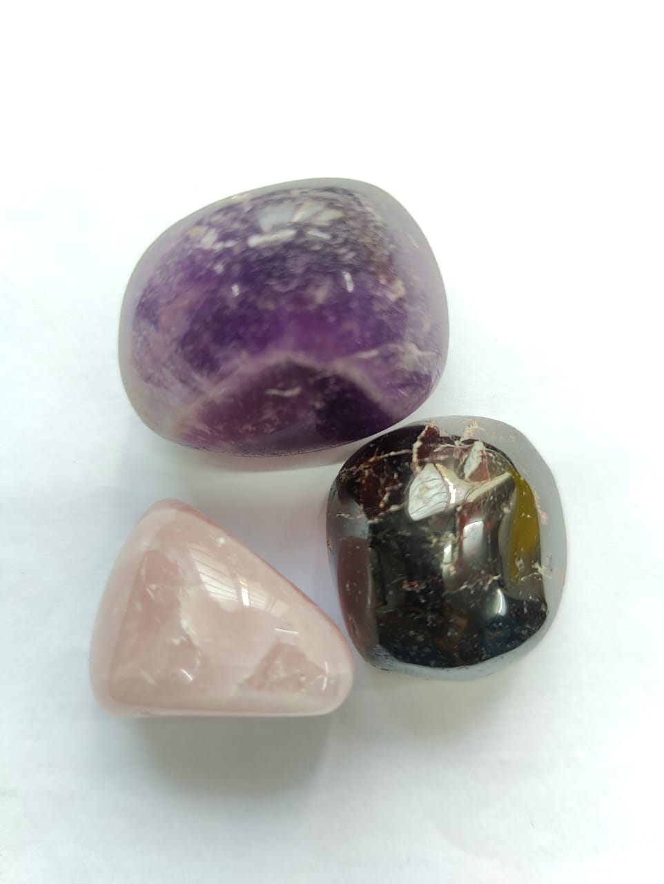 Crystals of Tranquility: Discover the Radiance of Garnet, Rose Quartz, and Amethyst Crystal Fusion-3