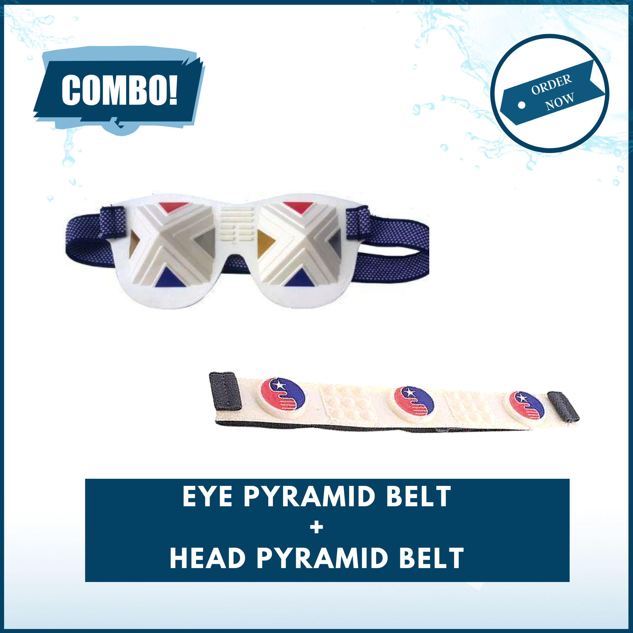 HealingCombo 1 - Eye Pyramid Multi Energy Eye Care + Head Belt With Copper Pyramid for Natural Eye & Head Healing & Relaxation