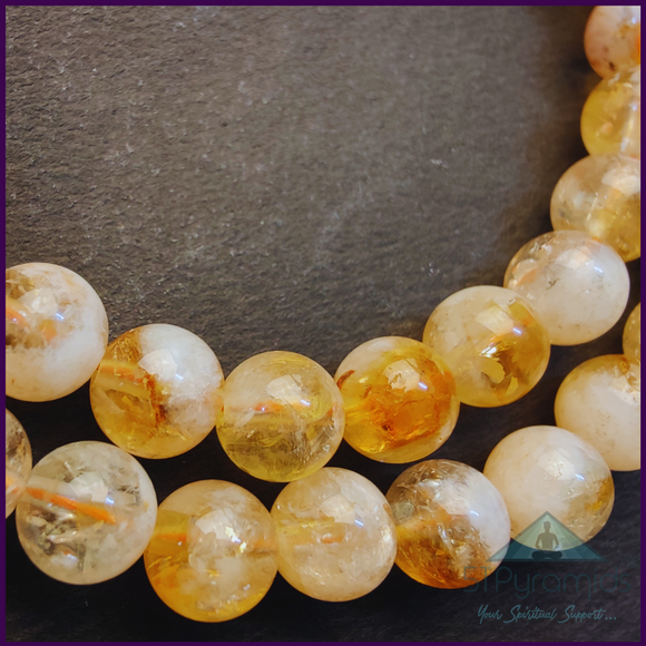 Citrine Mala Beads (108) – Radiant Tool for Abundance & Positive Energy Meditation