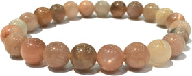 Peach  Moon Stone Crystal Bracelet - 0