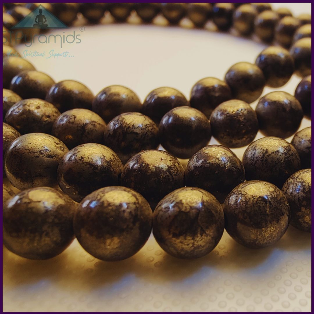 Pyrite Gold Mala Beads (108) – Empowering Meditation & Manifestation Tool