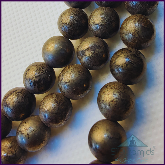 Pyrite Gold Mala Beads (108) – Empowering Meditation & Manifestation Tool