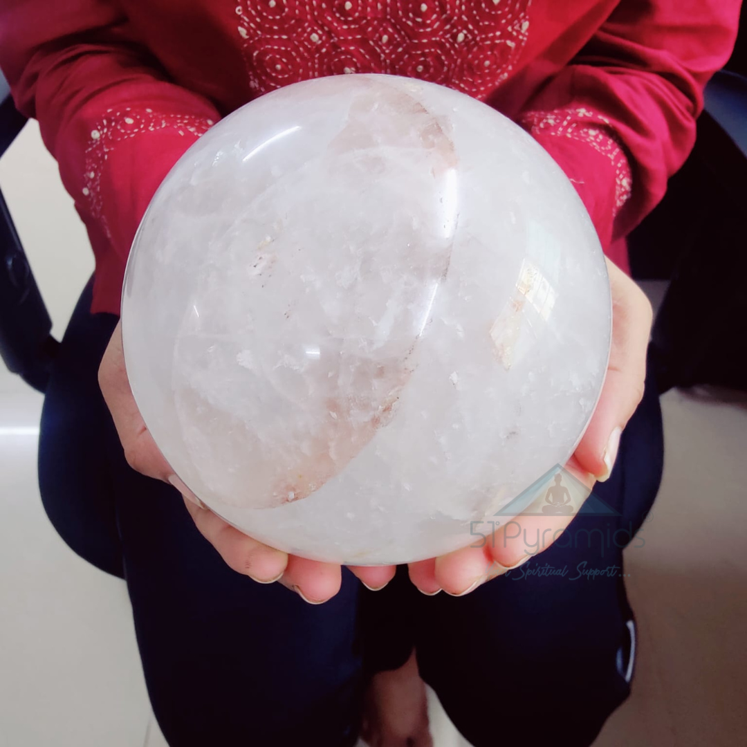 Student Success: Large Clear Quartz Crystal Sphere for Focus and Clarity - 0