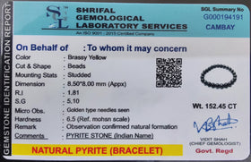 Pyrite Gold Crystal Stone Bracelet – Handcrafted Elegance for Strength & Abundance - 0