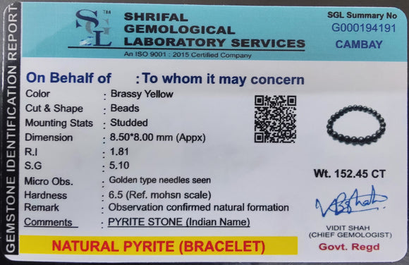 Pyrite Gold Crystal Stone Bracelet – Handcrafted Elegance for Strength & Abundance