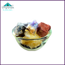 ENERGIZE YOUR HOME with 4 Corner Wood Pyramids (Rose Wood Painted) & 44 Natural Rough Stone Crystals - 51pyramids