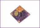 Amethyst Star Orgone Crystal Pyramid with Quartz Crystal and Star Yantra for Chakra Balance and Meditation - 51pyramids