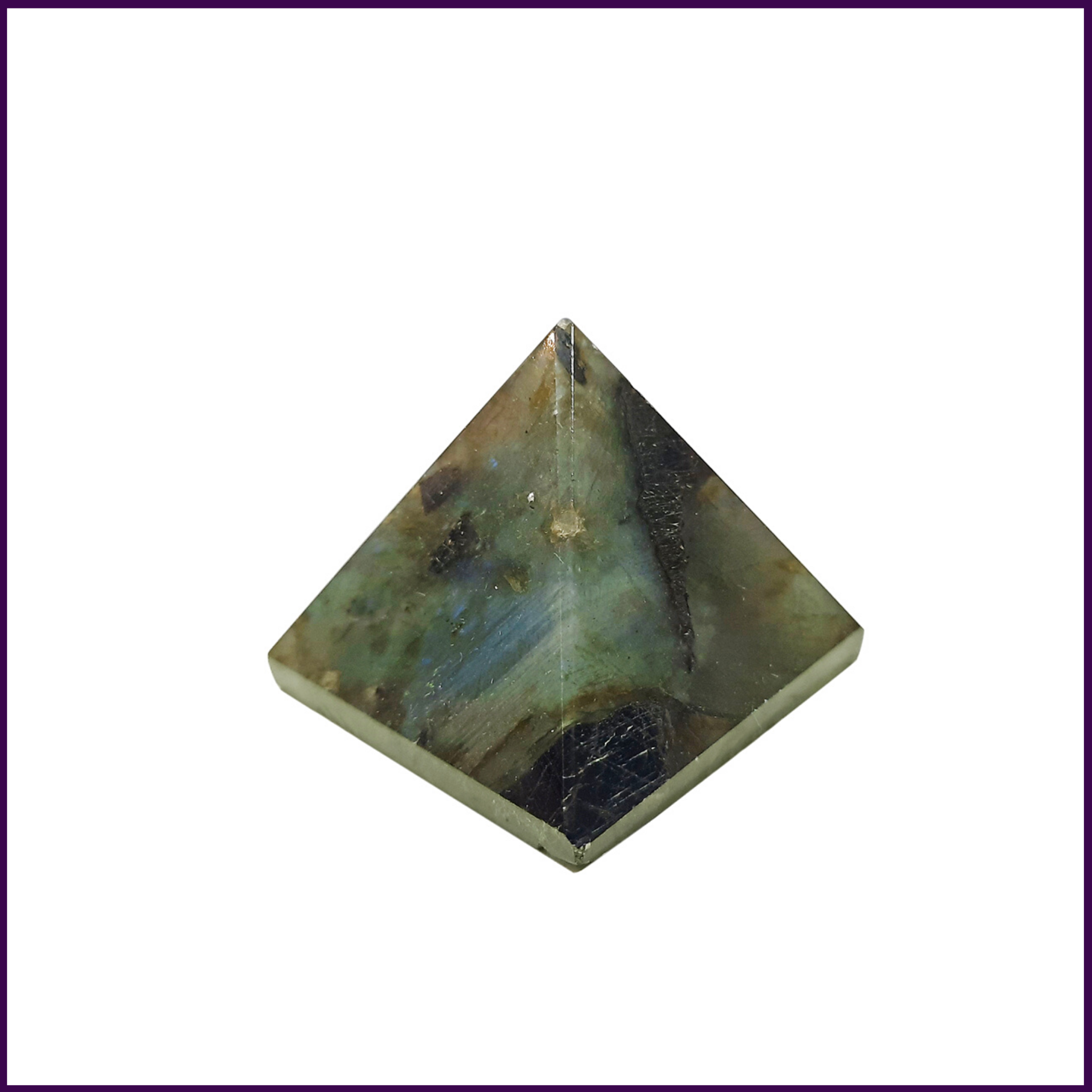 Labradorite Pyramid Stone(2inch) for Karma Clearance & Third-Eye Activation - 51pyramids