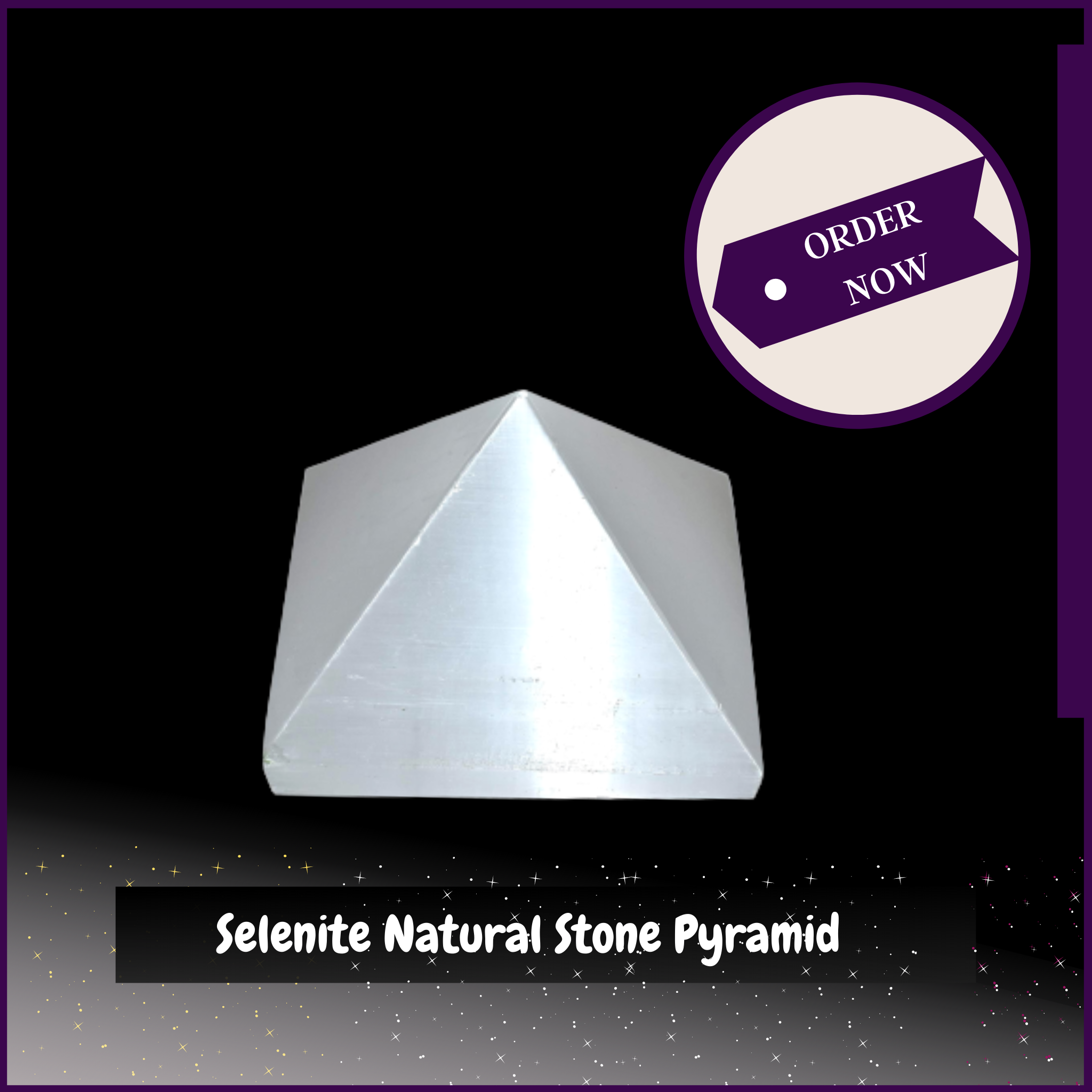 Selenite Pyramid Stone(2inch) for Students For Scoring Good Marks In Exams - 51pyramids