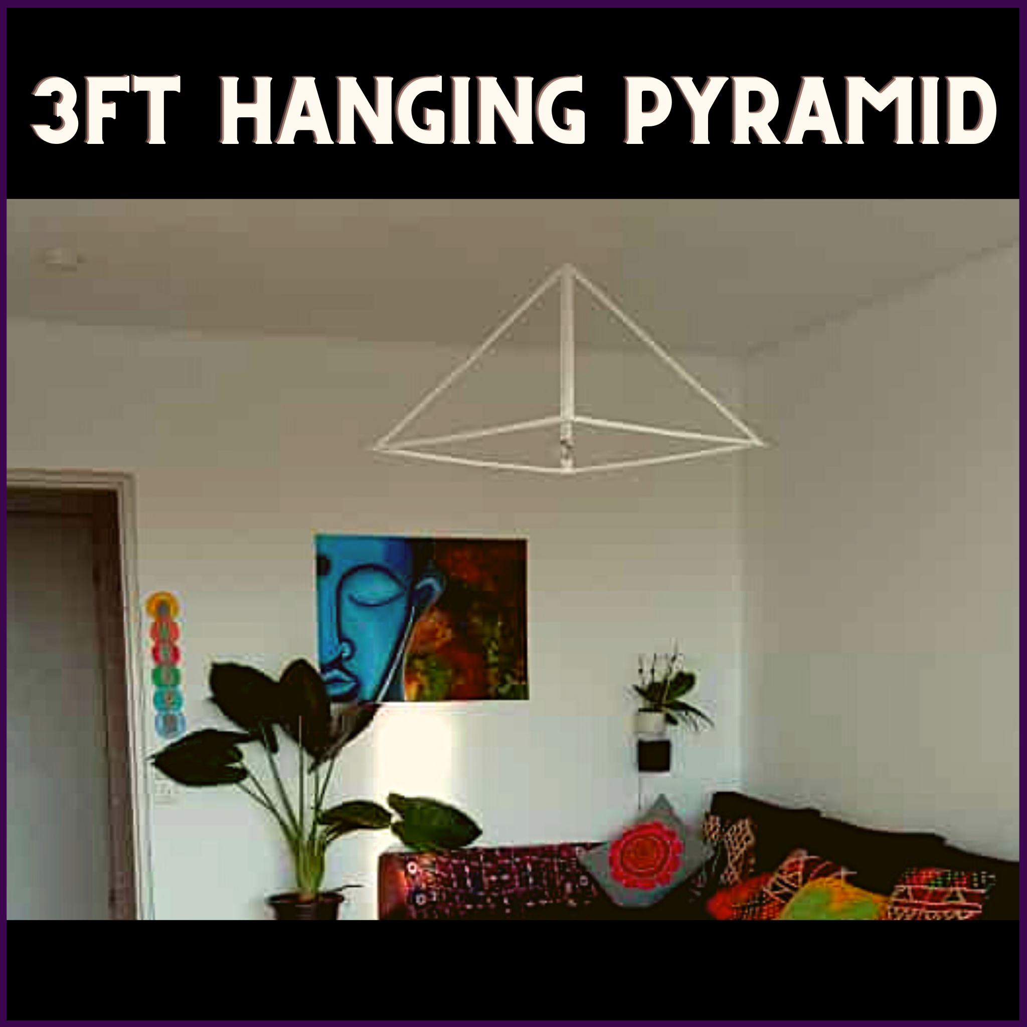 Light Weight Pyramid(Hanging) for Regular Meditation(Plastic) - 3FT X 3FT - 51pyramids