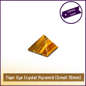 Tiger Eye Crystal Pyramid (Portable - 10mm) For Activating Third Eye - 51pyramids