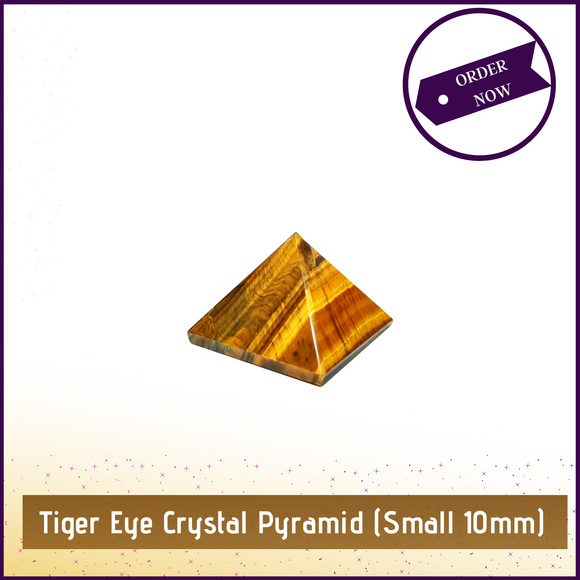 Tiger Eye Crystal Pyramid (Portable - 10mm) For Activating Third Eye - 51pyramids