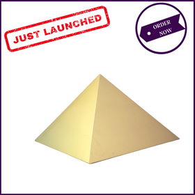 9inch MDF Wood Pyramid Head Cap for Meditation (Gold Painted) - 51pyramids