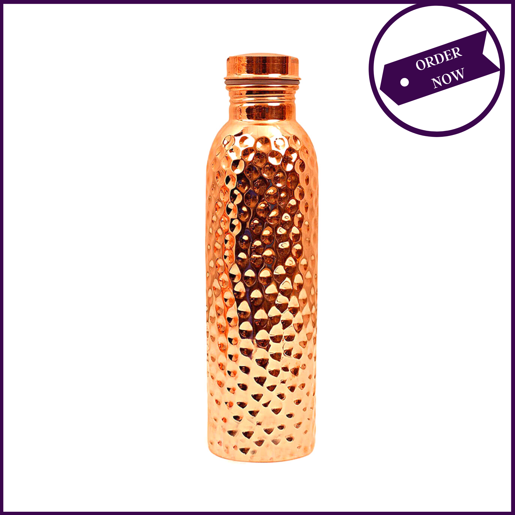 950ml Copper Hammered Bottle (100% Pure) Ayurvedic Benefits Seamless - 51pyramids
