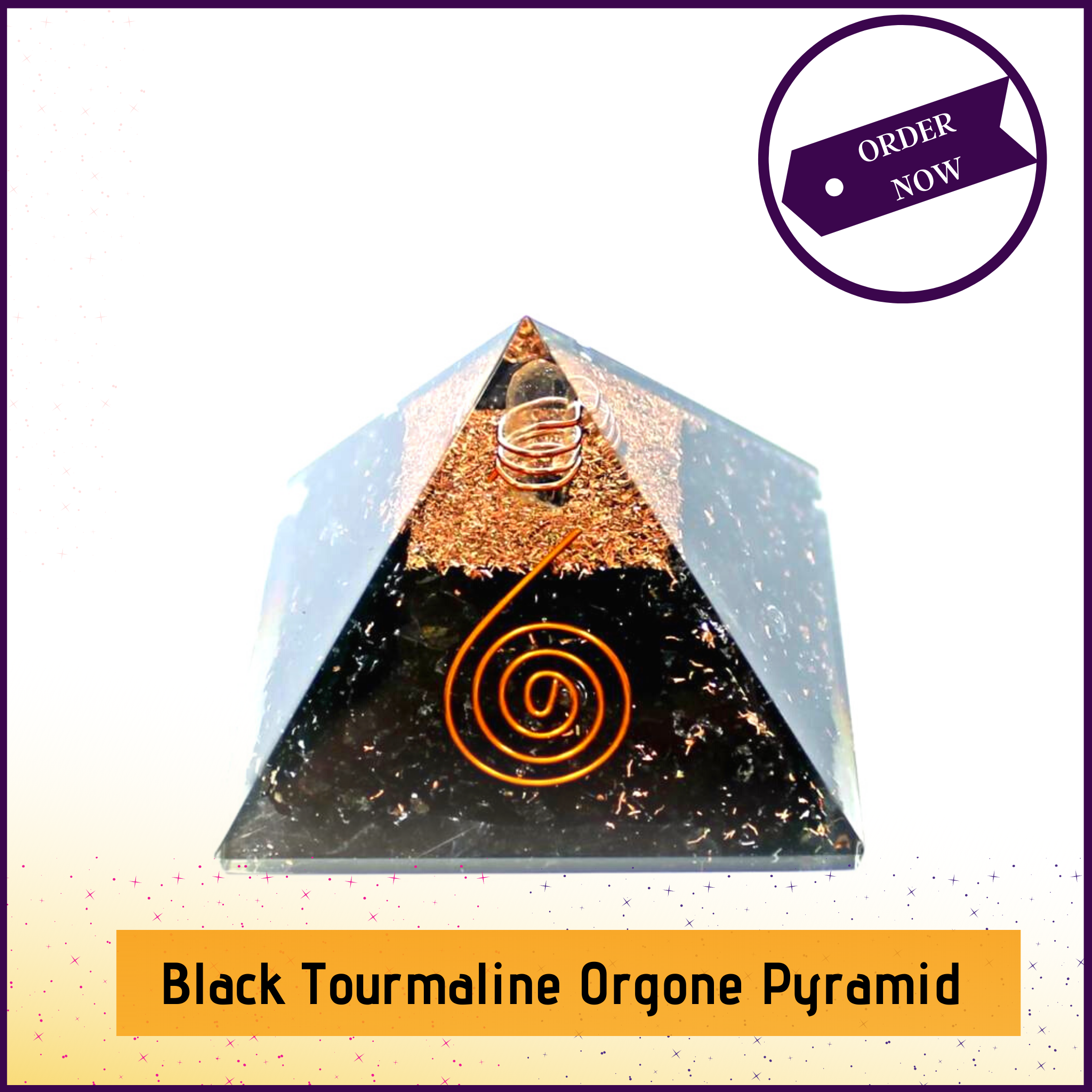 Black Tourmaline Orgone Pyramid - 51pyramids