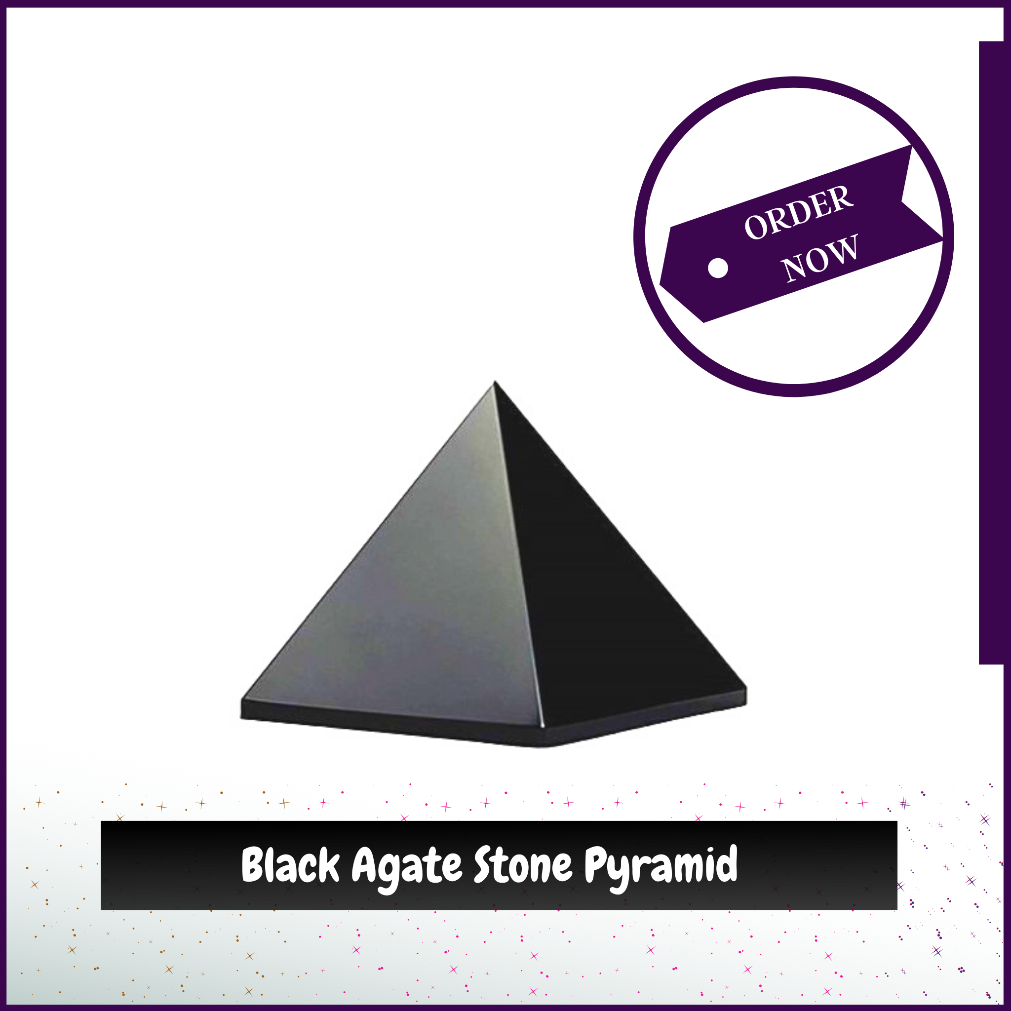 Black Agate Pyramid Stone(2inch) for Protection Against Black Magic & Evil Spirits & Removes Negativity from Your Aura - 51pyramids
