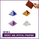 Pocket Size Portable Crystal Pyramids(10mm) For Wallets, Clutches & Handbags - Set of 4-3