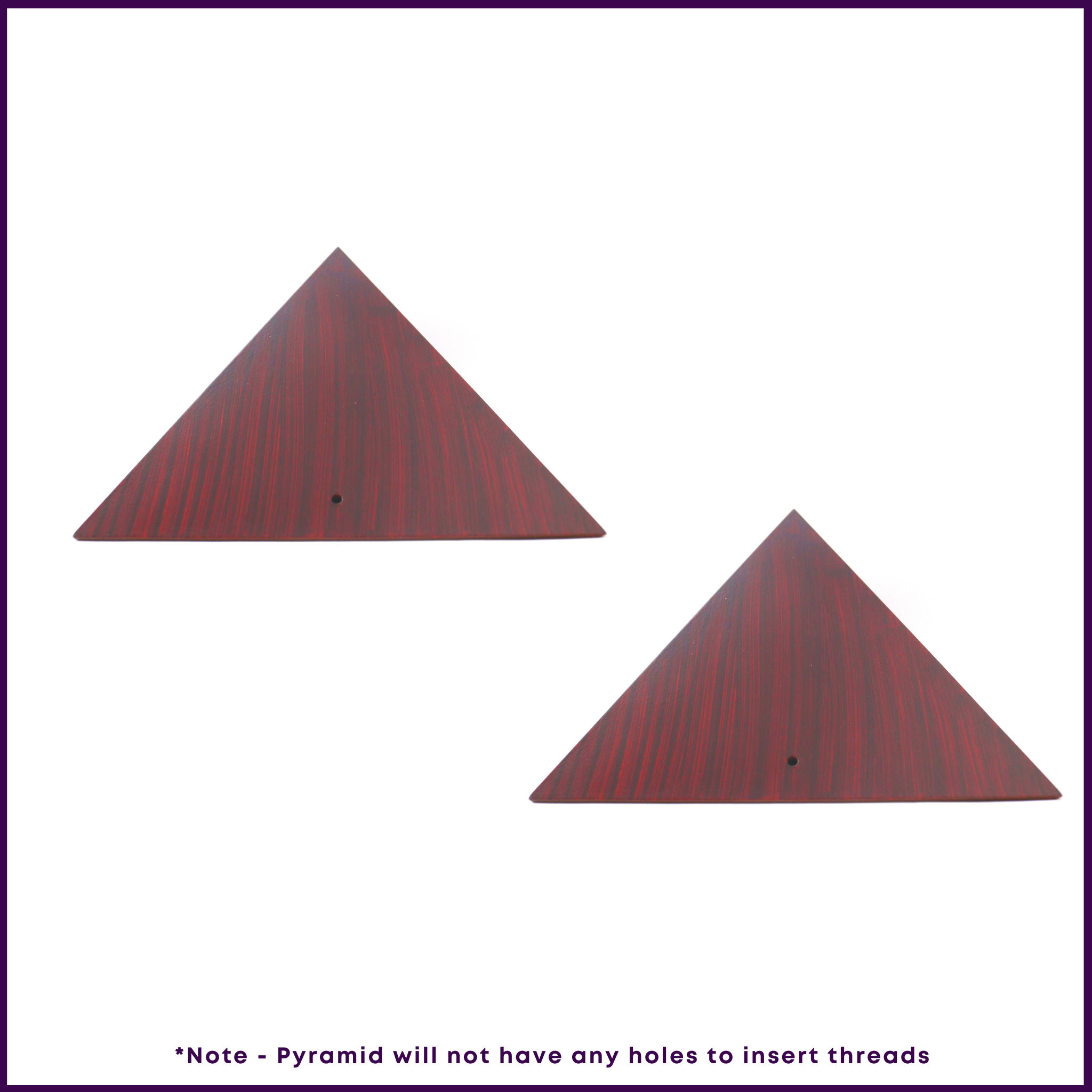 Set of 4 - 6inch MDF Wood Pyramid Cap (Rose-wood color painted) - For Four Corners of Your Home/Roo, - 51pyramids
