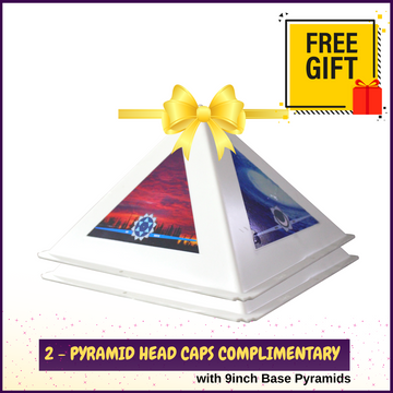 ENERGIZE YOUR HOME with 4 Corner Wood Pyramids (Rose Wood Painted) & 44 Natural Rough Stone Crystals - 51pyramids