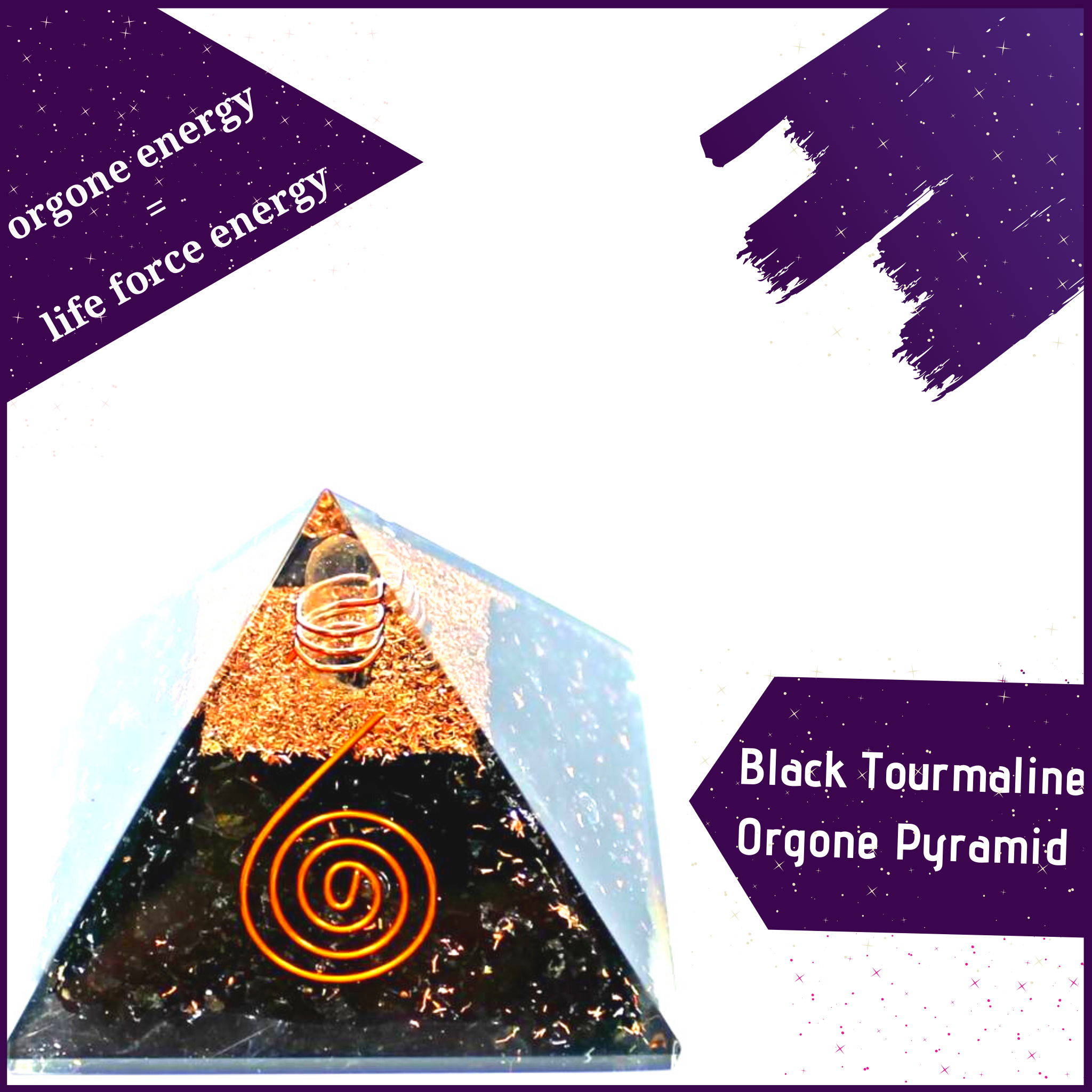 Black Tourmaline Orgone Pyramid - 51pyramids