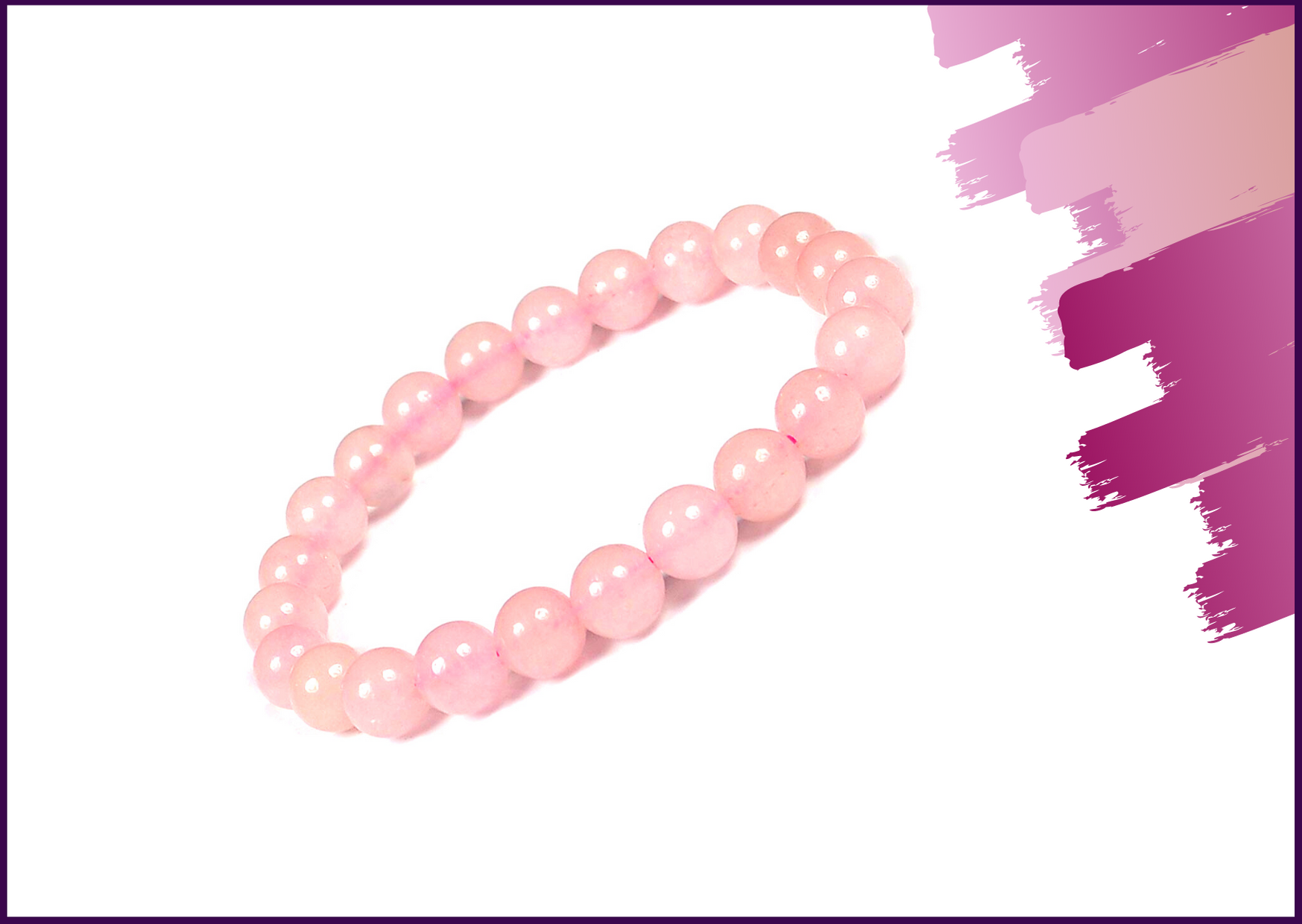 Light Pink Rose Quartz Crystal Bracelet