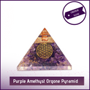 Amethyst Star Orgone Crystal Pyramid with Quartz Crystal and Star Yantra for Chakra Balance and Meditation - 51pyramids