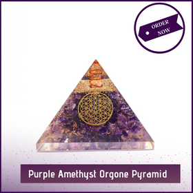 Amethyst Star Orgone Crystal Pyramid with Quartz Crystal and Star Yantra for Chakra Balance and Meditation - 51pyramids