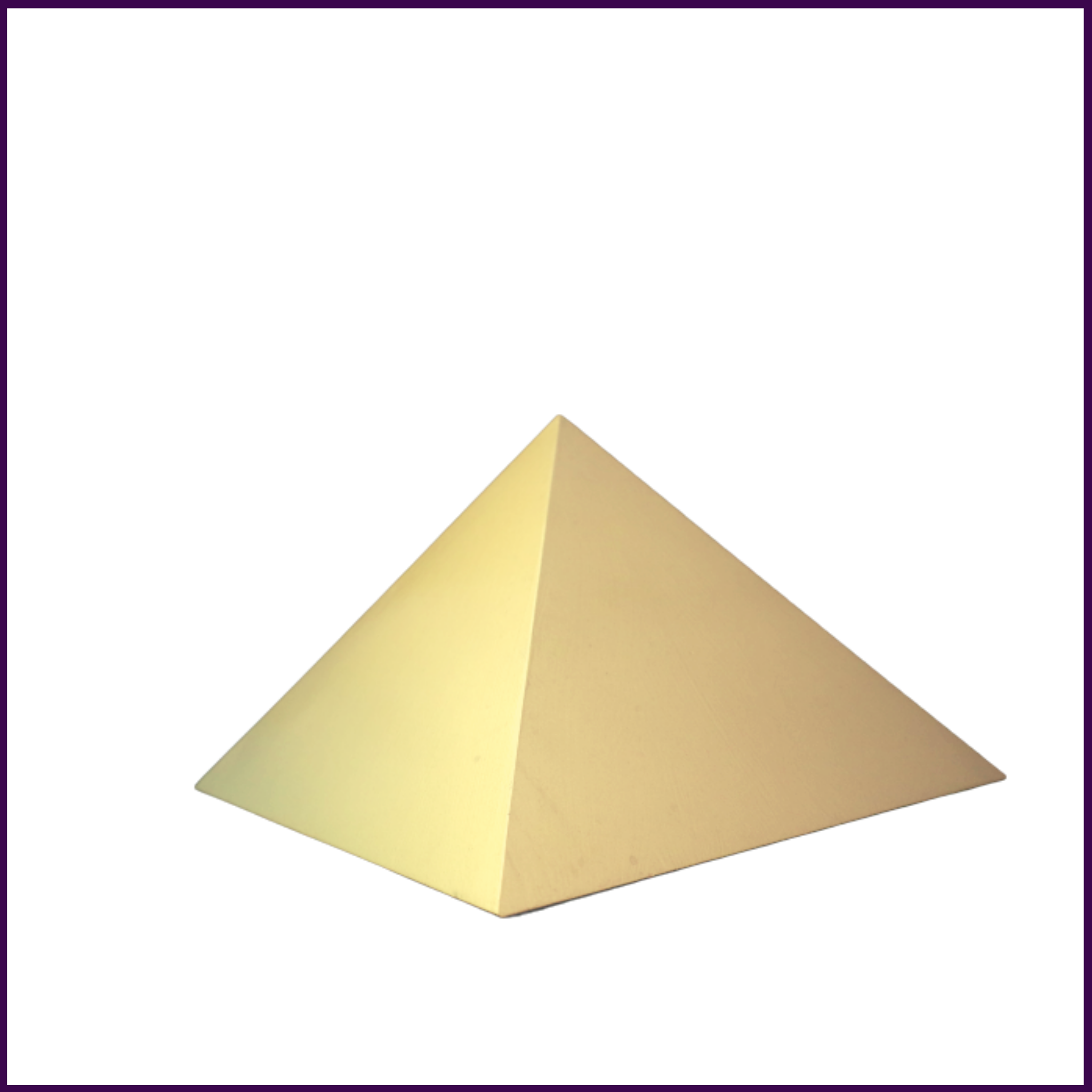 9inch MDF Wood Pyramid Head Cap for Meditation (Gold Painted) - 51pyramids