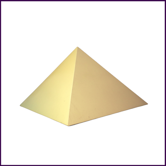 Set of 4 - 6inch MDF Wood Pyramid Cap (Gold color painted) - For Four Corners of Your Home/Room - 51pyramids