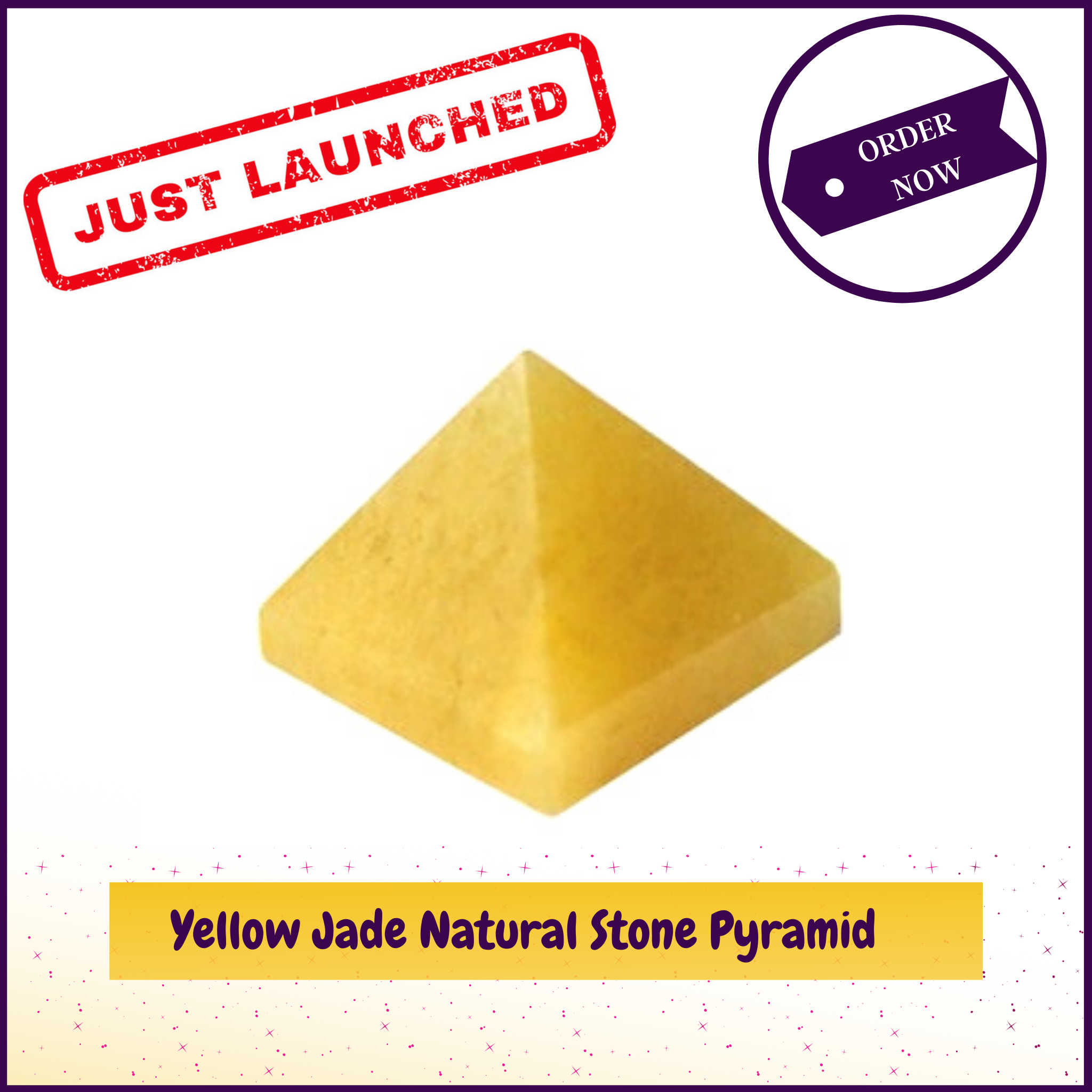 Yellow Jade Crystal Pyramid Stone for Attracting Abundance - 51pyramids
