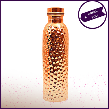 950ml Copper Hammered Bottle (100% Pure) Ayurvedic Benefits Seamless - 51pyramids
