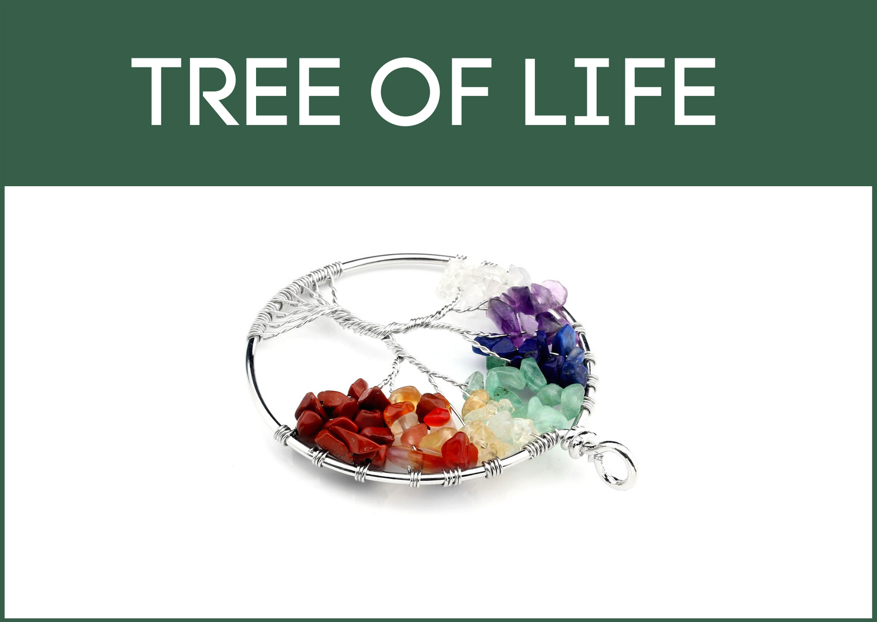 Tree Of Life Seven Chakra Crystal Gemstone Pendant - 51pyramids