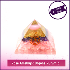 Rose Amethyst Orgone Pyramid For Enhancing Higher States of Consciousness & Meditation - 51pyramids
