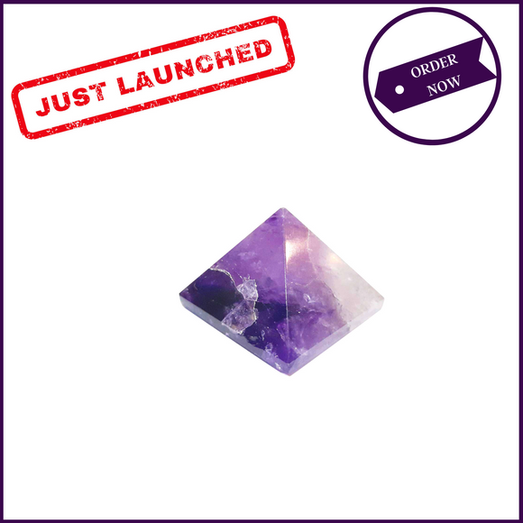 Portable Purple Amethyst Crystal Pyramid(10mm-12mm aprox) for facilitating out-of body experiences - 51pyramids